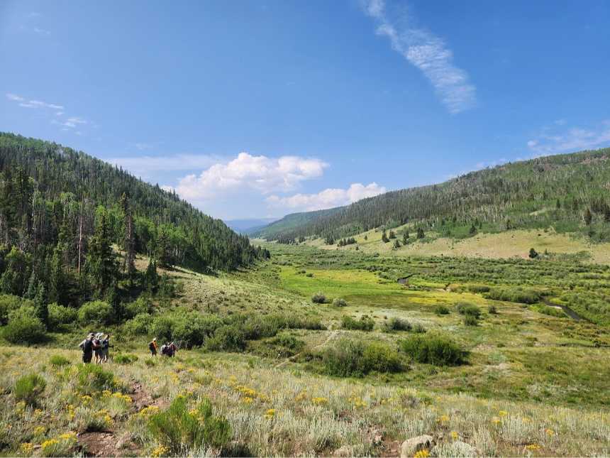 Image of a group of hikers on the Colorado Trail